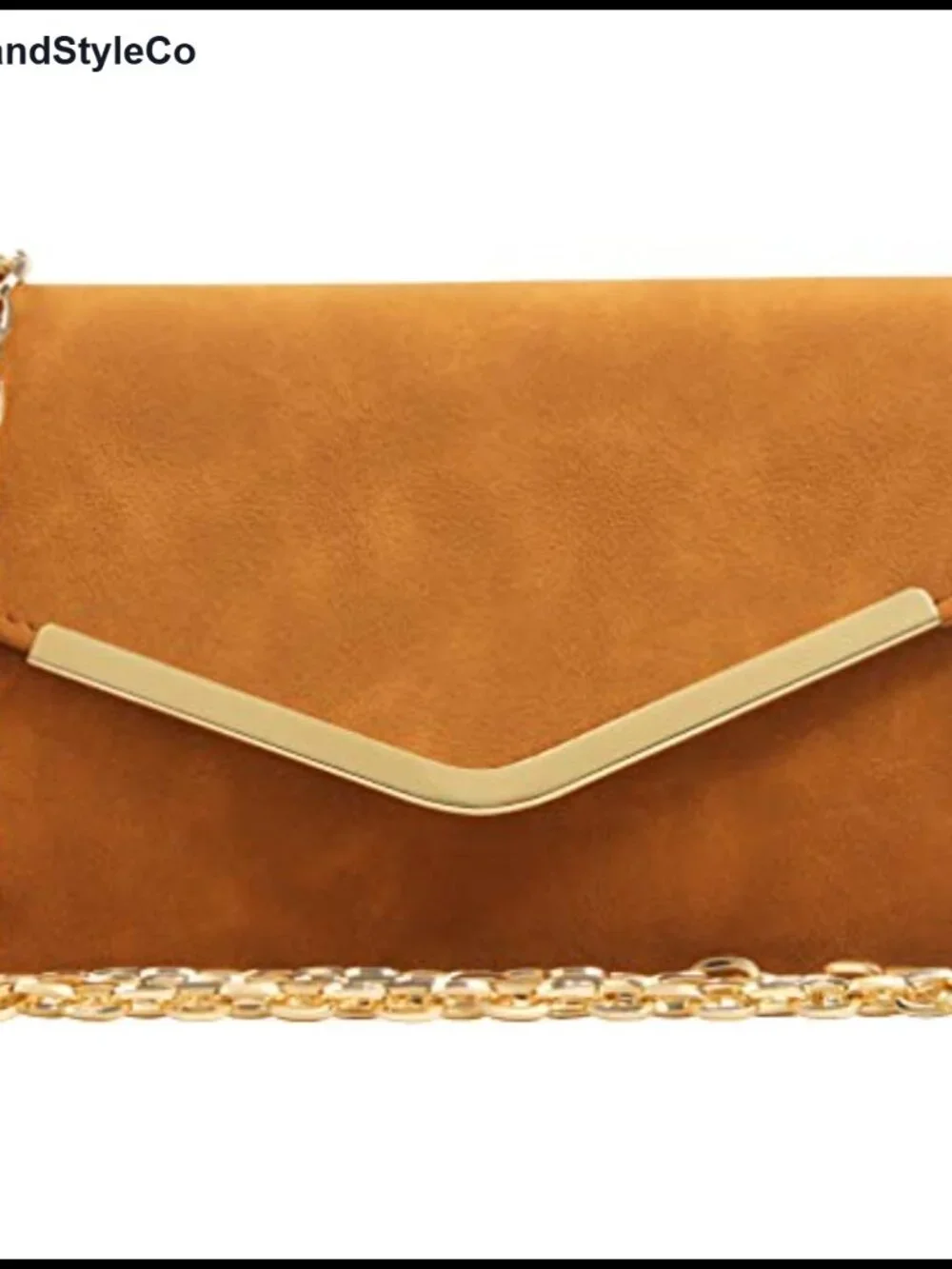 Faux Suede Envelope Clutch with Detachable Chain for Wedding Party Evening